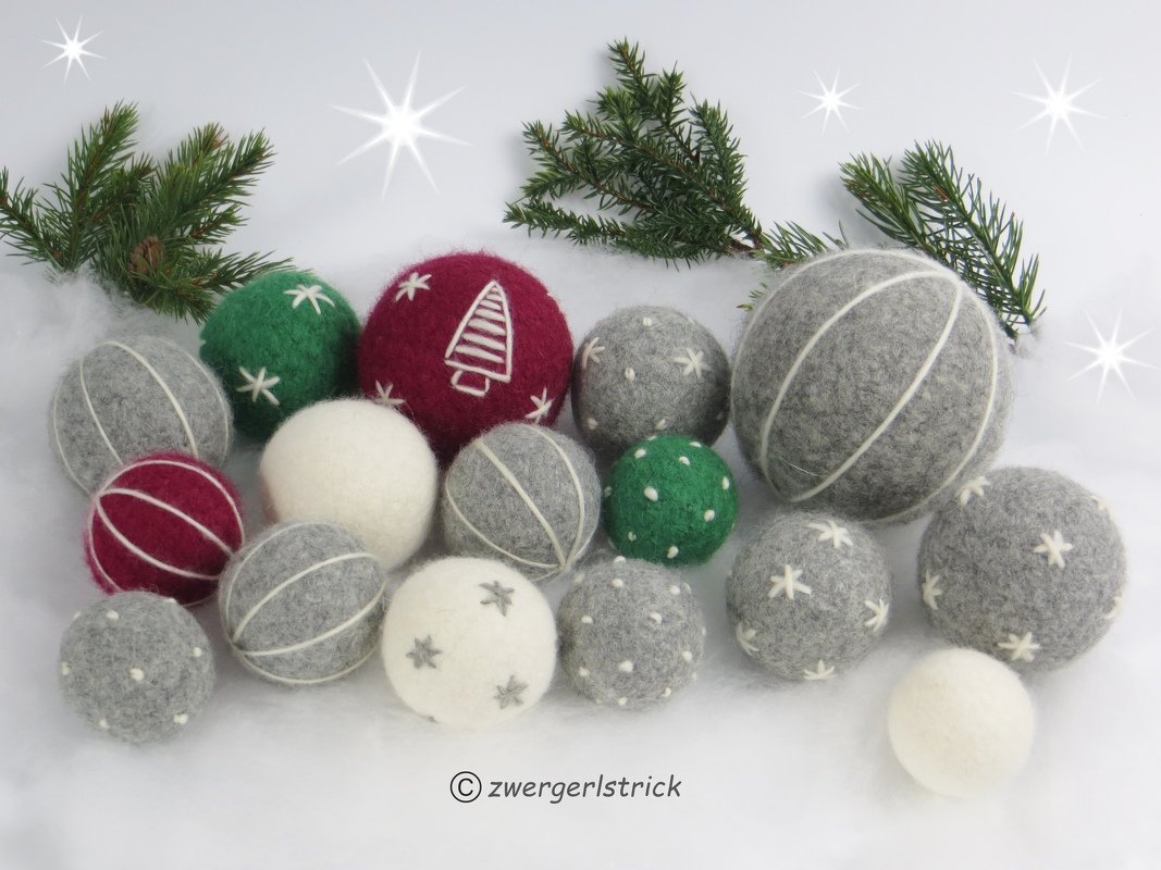 Dekokugeln oder Christbaumschmuck - häkeln und filzen - Bild 2