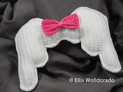 Engelsflügel mit Schleife, Dekoflügel, Häkelanleitung