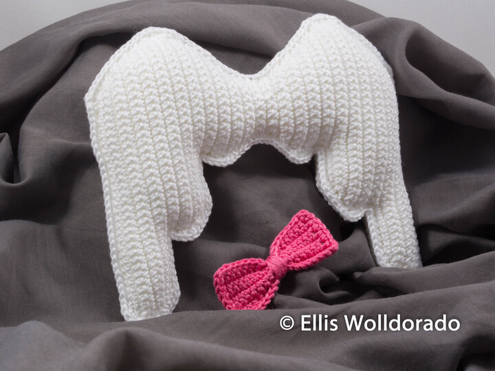 Engelsflügel mit Schleife, Dekoflügel, Häkelanleitung