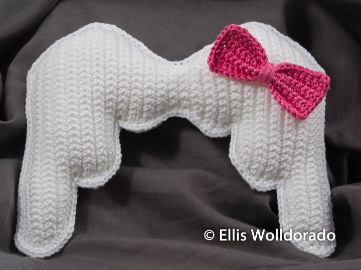 Engelsflügel mit Schleife, Dekoflügel, Häkelanleitung