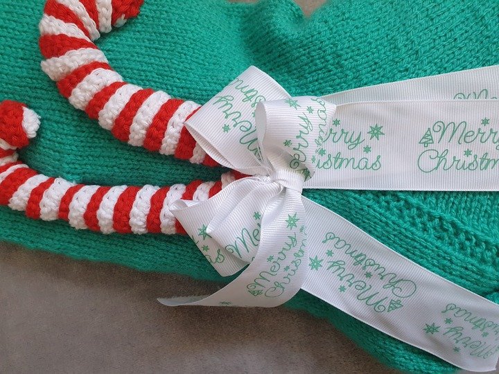 Strickanleitung Nikolausstrumpf Candy Canes 50 cm lang!