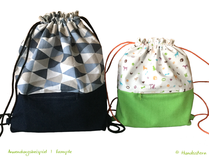 ALBY Drawstring Backpack, lined, in 2 sizes, sewing pattern