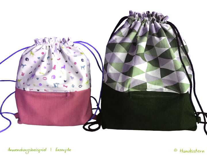 ALBY Drawstring Backpack, lined, in 2 sizes, sewing pattern