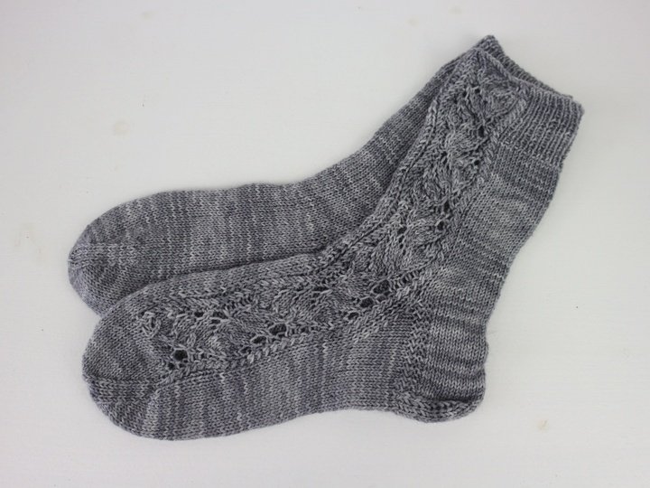 Knitting Pattern Socks with Lace PDF – Cuff Down Socks with Eyelet Pattern