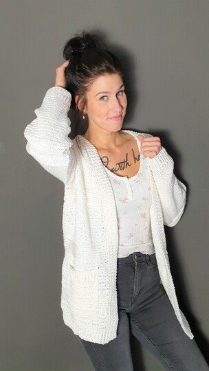 172 Häkelanleitung Häkeljacke Cardigan Snow