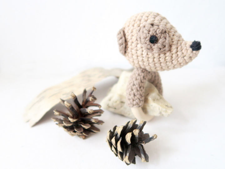 Häkelanleitung - Erdmännchen Beißring & Rassel