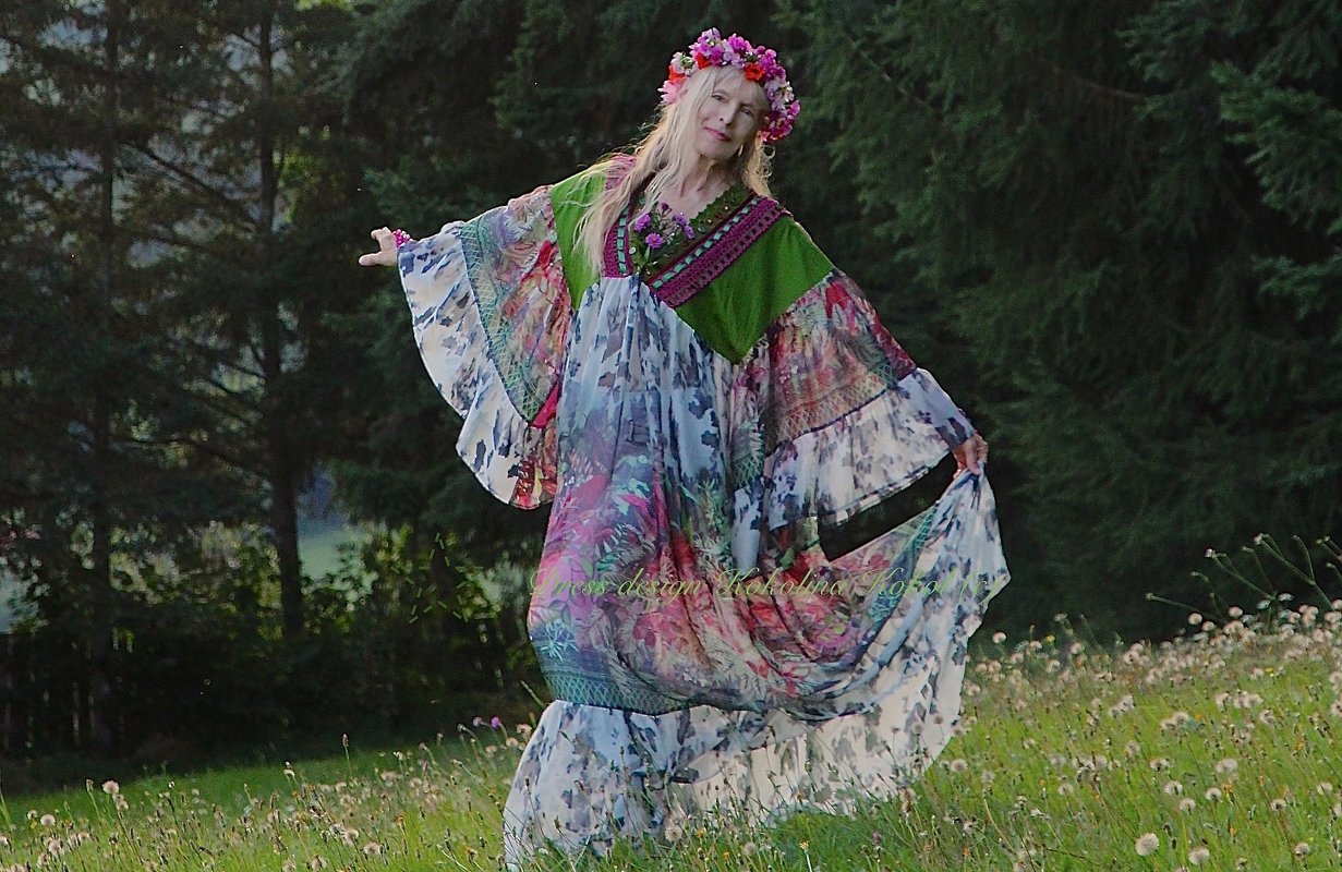 Anleitung Long Dress Flower Power Multigröße
