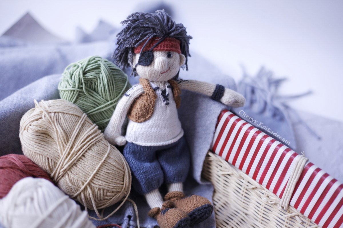 My one eyed pirate Jackie (PDF knitting pattern) - Image 4