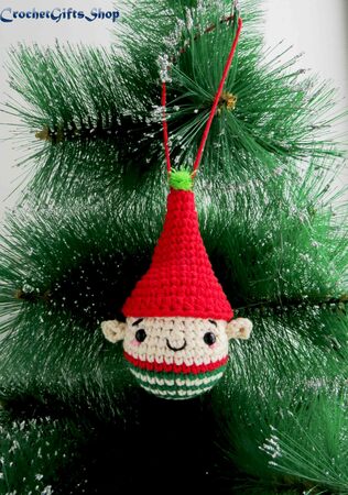 Crochet Pattern Christmas Ornament set of 4 Santa Claus and Friends PDF Instant Download home decor xmas on a fir tree decoration holiday