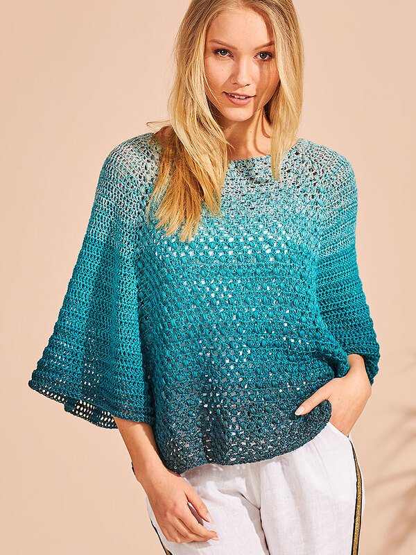 GEHÄKELTER PULLI IN PETROL - Bild 3