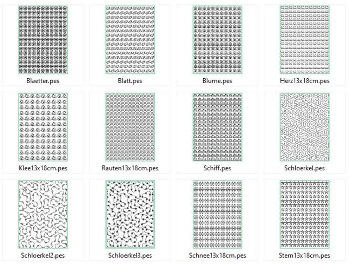 voll flächige Stickdatei zum Stoff besticken 13x18cm