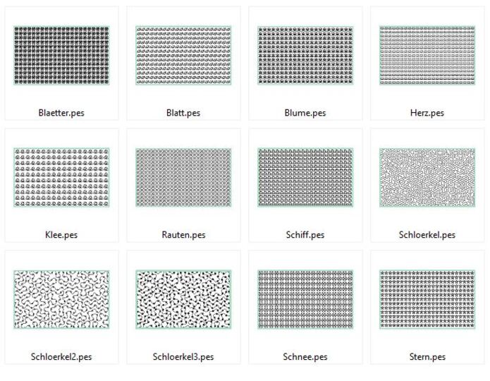 voll flächige Stickdatei zum Stoff besticken 16x26cm