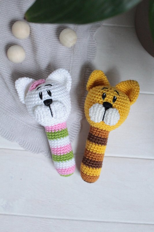 Häkelanleitung Rassel "Kätzchen"