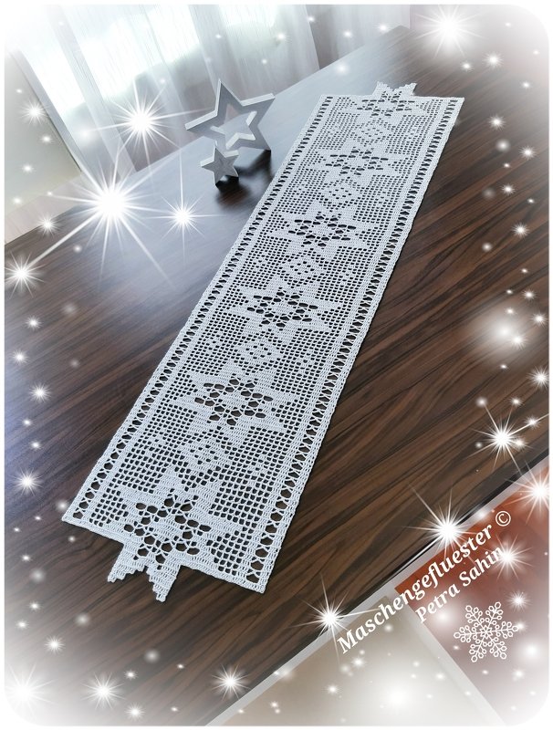 Winter / Weihnacht's Tischband / Läufer " Sternenhimmel " - Bild 3