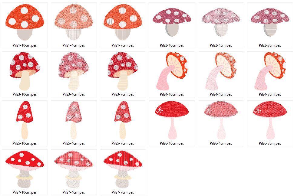 Fliegenpilz gefüllt Stickdatei in je 3 Größen - Bild 3
