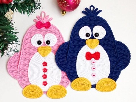 260DE Häkelanleitung Pinguin Topflappen - Hausdeko PDF Zabelina CP