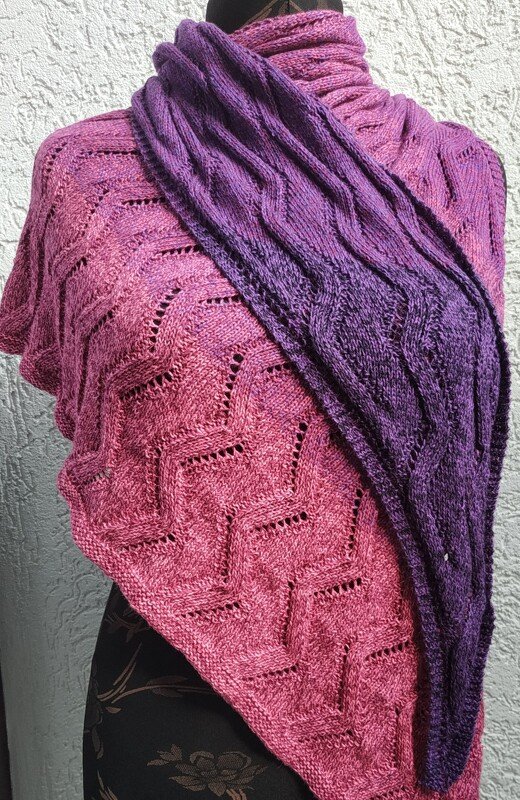 Strickanleitung asymetrisches Tuch "Zickizacki"