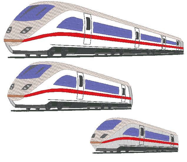 Schnellzug 2 Stickdatei Zug Lok Eisenbahn - Bild 5