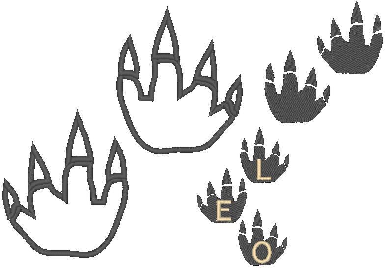 Dino Tatze Stickdatei mit Alphabet - Bild 2