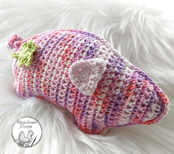 Glücksschweinchen mit Kleeblatt Häkelanleitung