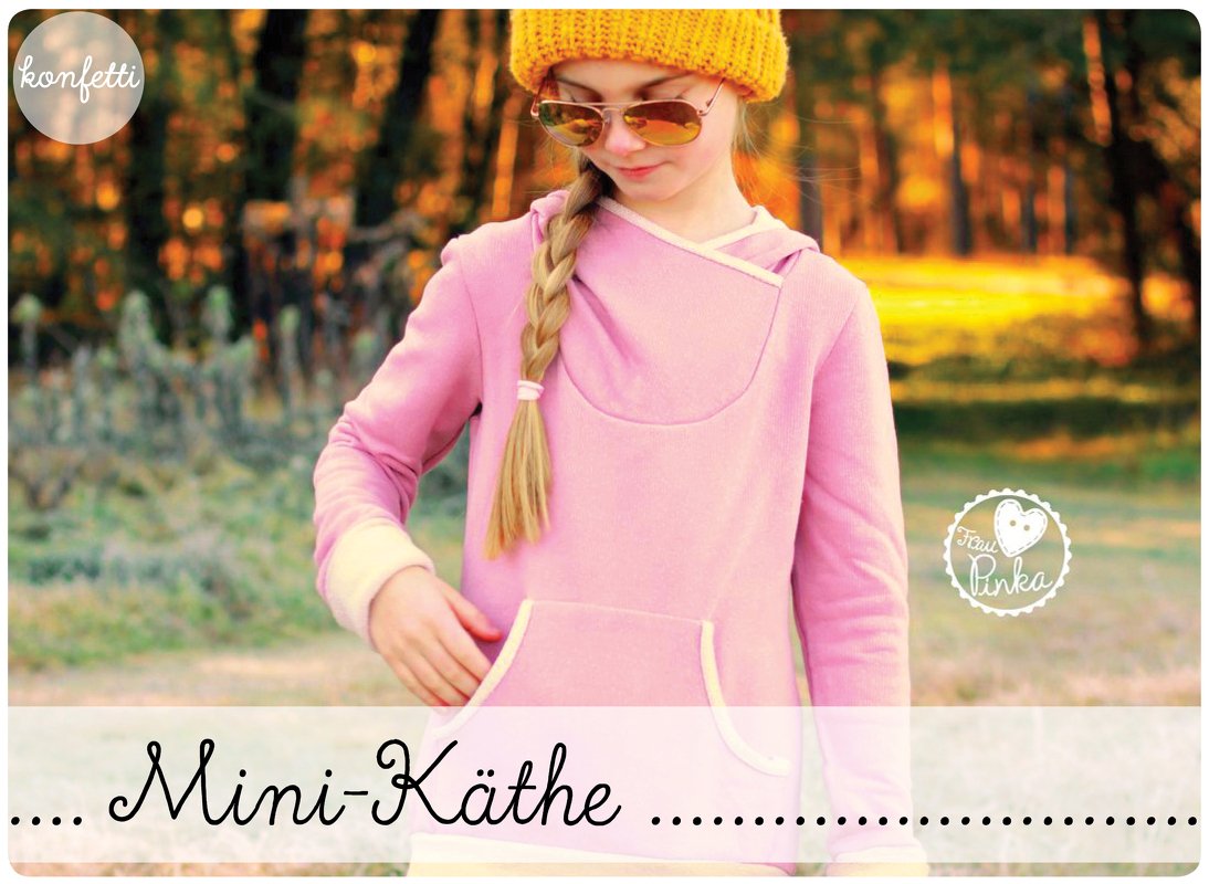 Mini-Käthe Schnittmuster Kinder Hoodie Pullover Gr.80-164