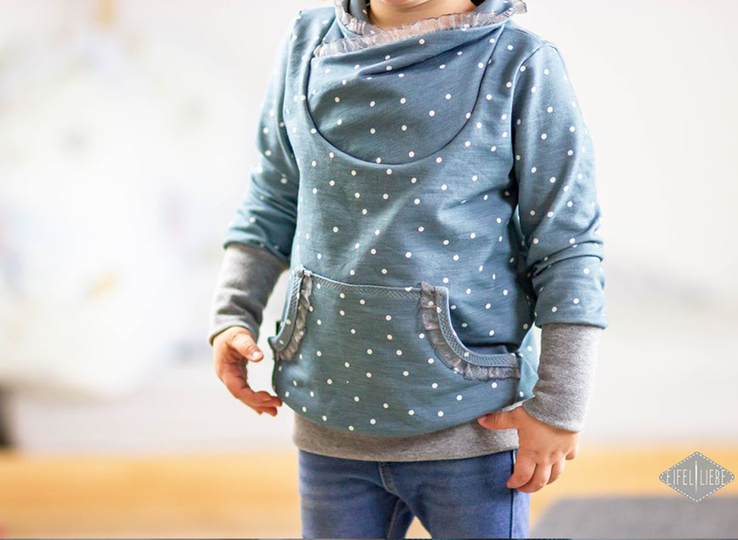 Mini-Käthe Schnittmuster Kinder Hoodie Pullover Gr.80-164