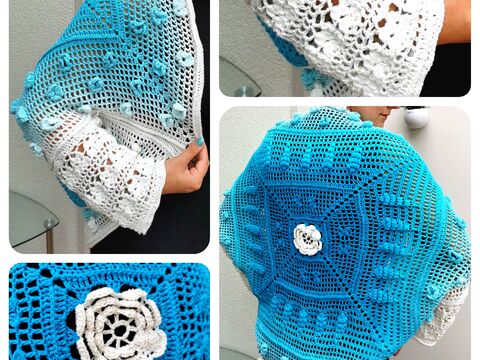 Häkelanleitung Seelenwärmer Blumenwiese