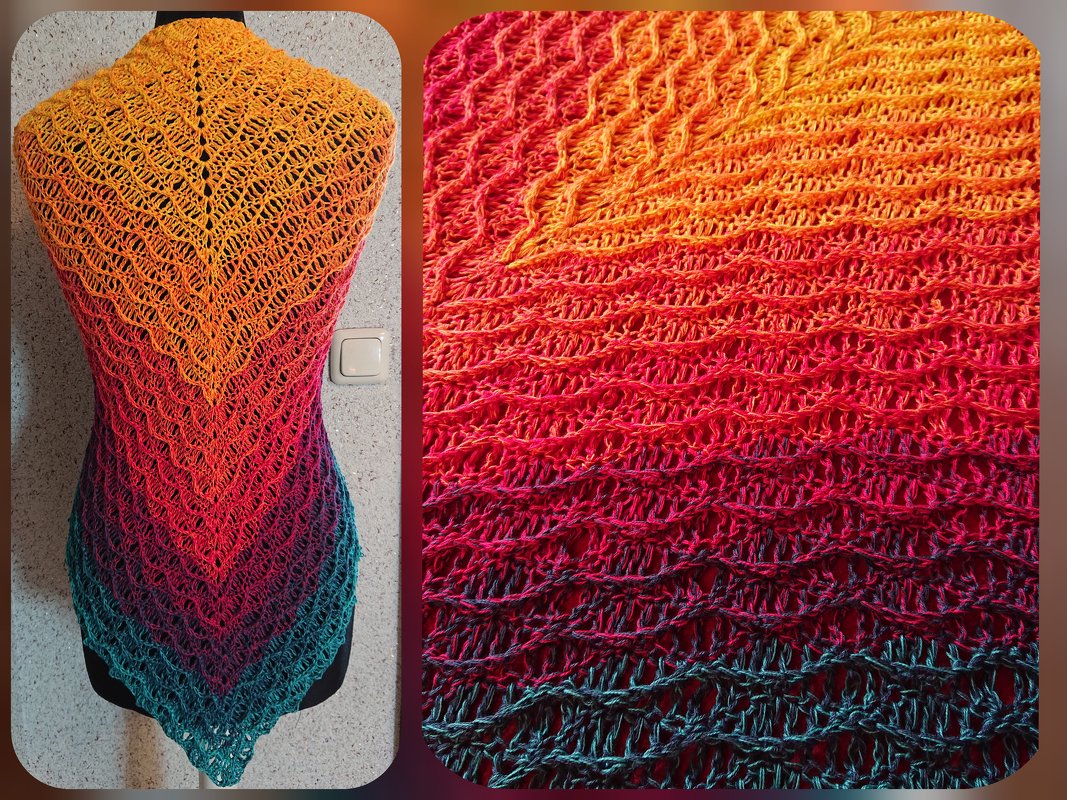 Tuch Bettina häkeln Häkeltuch Dreiecktuch Schultertuch