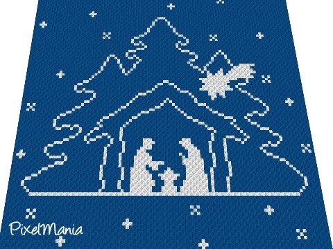 Häkelmuster *KRIPPE * Grafik für C2C Decke