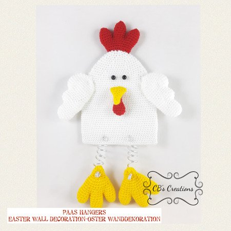 Easter Wall Decoration, Crochet Pattern, Bunny and Chicken
