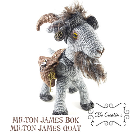 Milton James, Steampunk Goat, Amigurumi Crochet Pattern