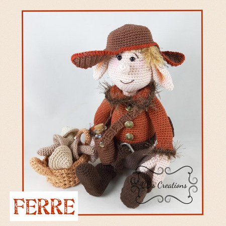 Ferre is looking for mushrooms, Amigurumi Crochet Pattern