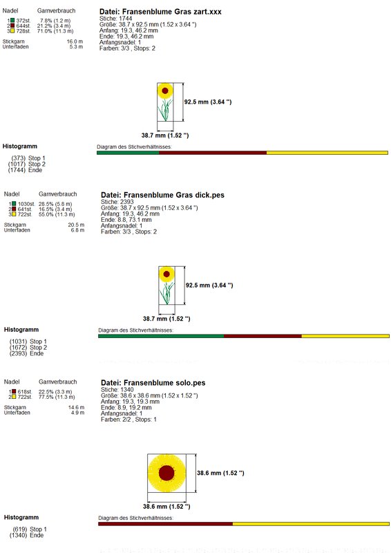 Stickdatei Fransenblume - Rahmen ab 10 cm x 10 cm, Blume, Sonnenblume - Bild 2