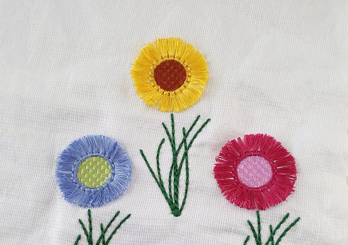 Stickdatei Fransenblume - Rahmen ab 10 cm x 10 cm, Blume, Sonnenblume - Bild 5