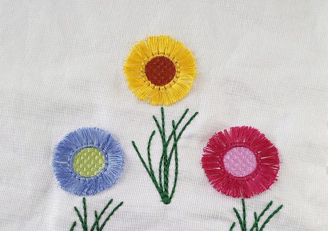 Stickdatei Fransenblume Rahmen Ab 10 Cm X 10 Cm Blume Sonnenblume