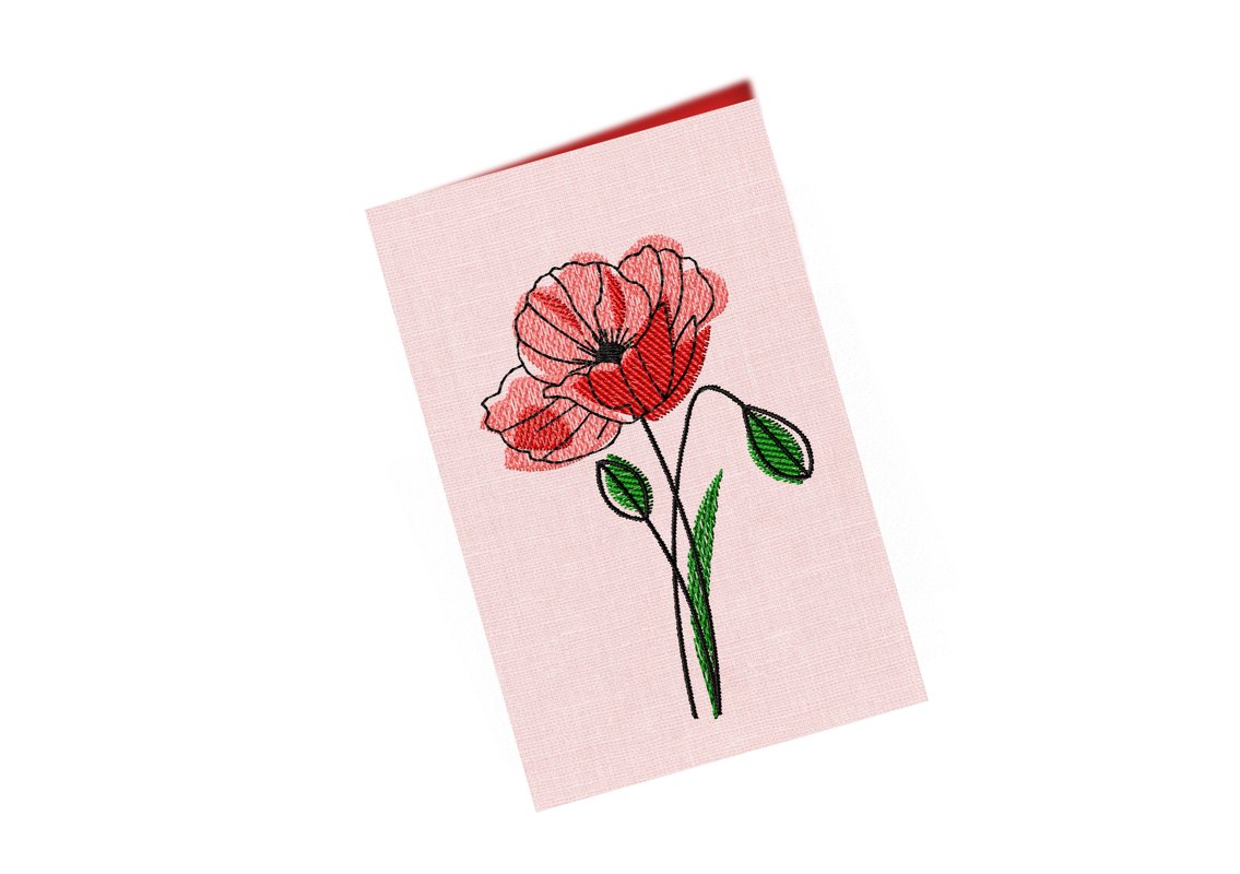 Stickdatei Klatschmohn - je zwei Varianten, 10x10 und 13x18