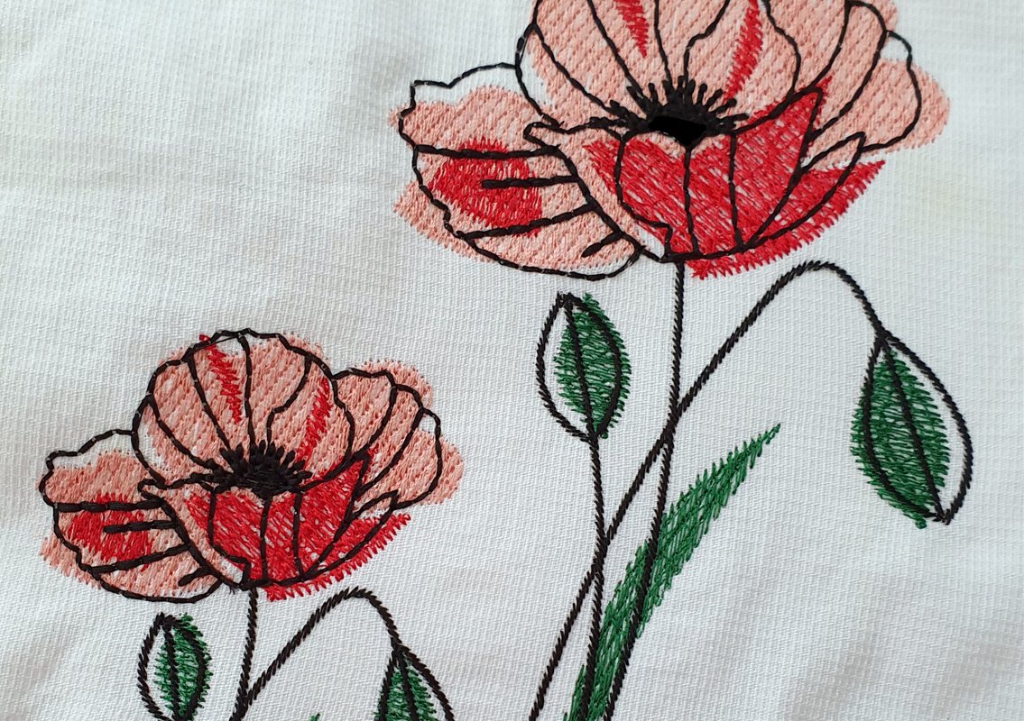 Stickdatei Klatschmohn - je zwei Varianten, 10x10 und 13x18 - Bild 6