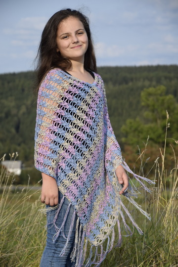 + TIMEA + Easy Poncho für alle Größen häkeln, viele Tragevarianten