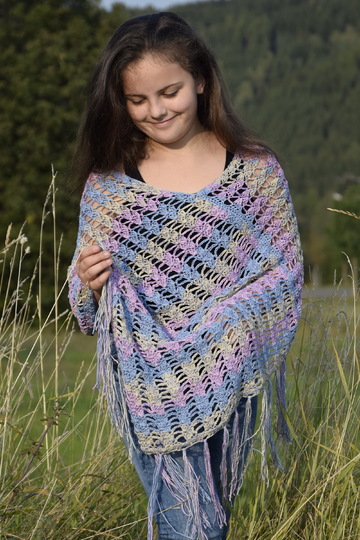 + TIMEA + Easy Poncho für alle Größen häkeln, viele Tragevarianten