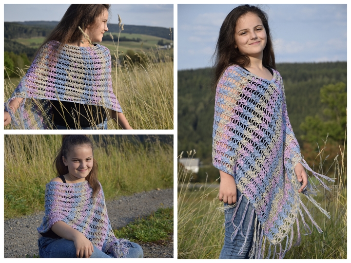 + TIMEA + Easy Poncho für alle Größen häkeln, viele Tragevarianten