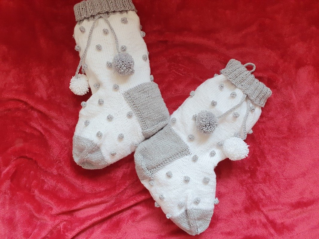 Strickanleitung Weihnachtssocke mit Schneeflocken 50 cm lang. - Bild 21