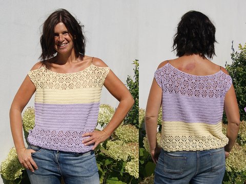 Häkelshirt SUMMERDAYS (Gr. S/M, L/XL, leicht an alle Größen anzupassen)