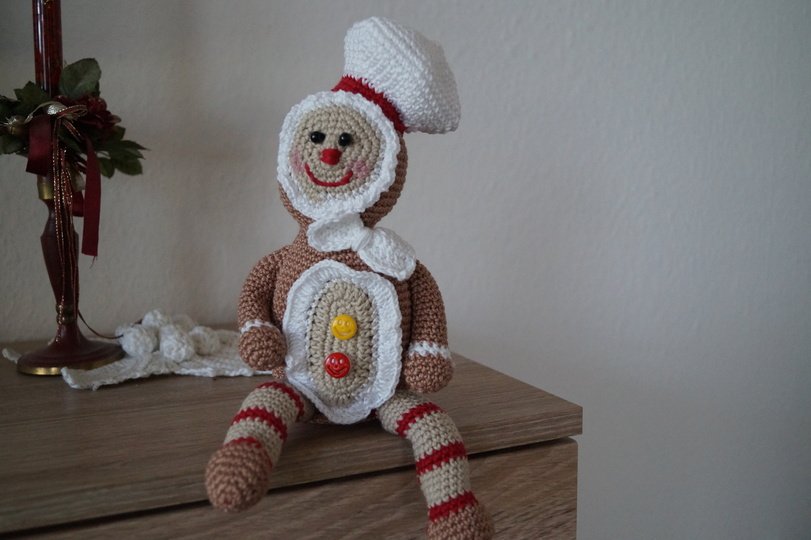 Lebkuchenpärchen Lotte und Lollo, Kantenhocker Häkelanleitung in deutsch