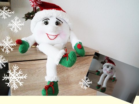 Rudi der kecke Schneeball , Kantenhocker, Häeklanleitung