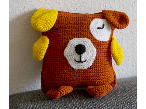 Crochet Pattern: Cuddly Cushion Dog Barney!