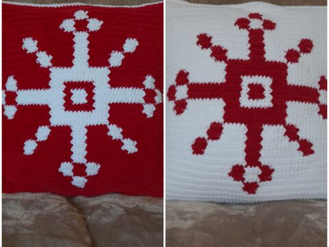 Anleitung Wendekissen "Schneeflocke"