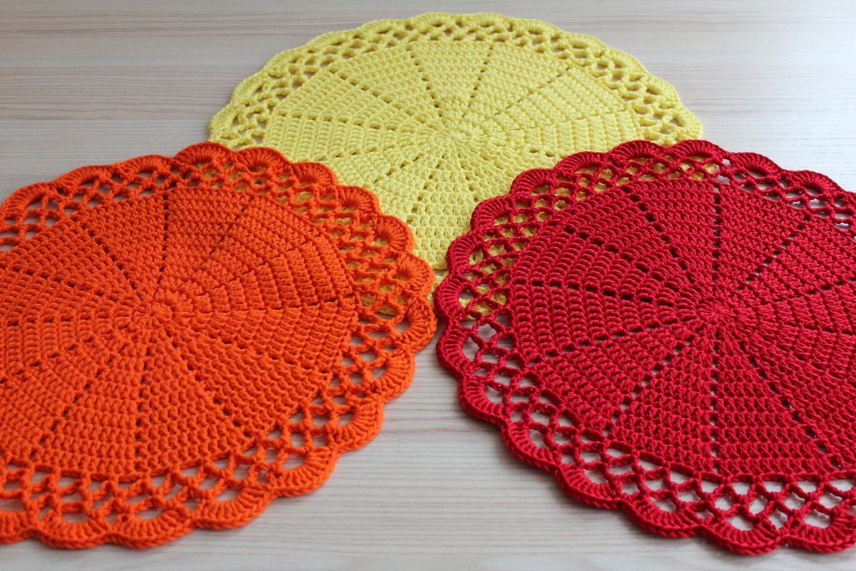 "bunte Sonne" Platzdeckchen häkeln PDF-Anleitung