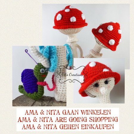 Ama and Nita are going shopping, Amigurumi Crochet Pattern