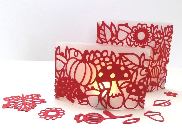 Zwei Herbst Lichter Plotterdatei SVG DXF