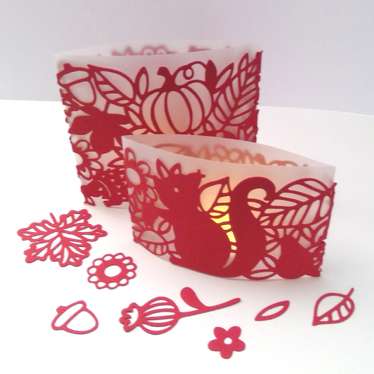 Zwei Herbst Lichter Plotterdatei SVG DXF